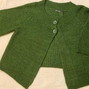 Woman’s Carol Rose Green 50’s Style Cropped Sweater Plus Size XXL